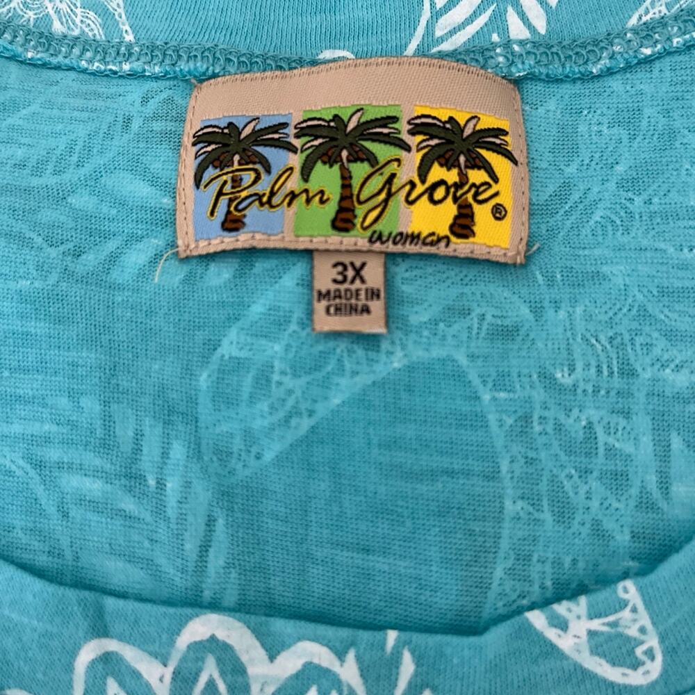 Palm Grove Woman Mint Green Seashell Top Size 3X NWO Tags - Picture 8 of 12